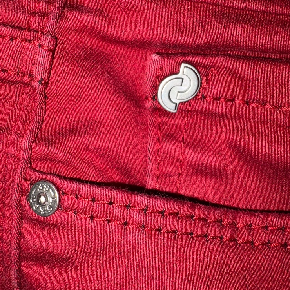 Denizen Levi’s Red High-Rise Ankle Skinny Jeggings Zipper Details Size 2 - Picture 6 of 13